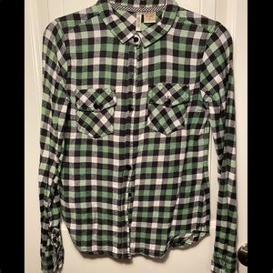 Green, black, and white flannel